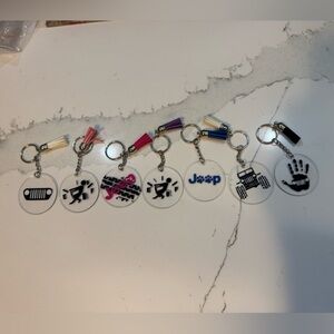 Jeep Themed Keychains with Tassels